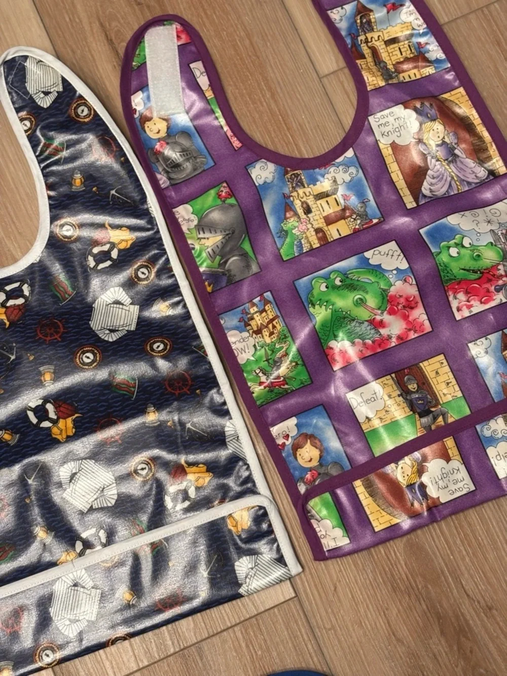 Boys Set of 10 Waterproof Bibs and Placemats